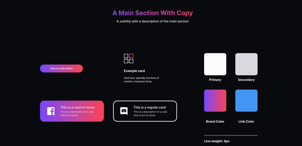 Visual showcase of the design system (part 1)